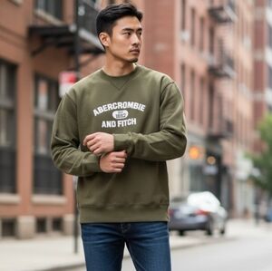 Abercrombie & Fitch crew neck sweatshirt, large, Green